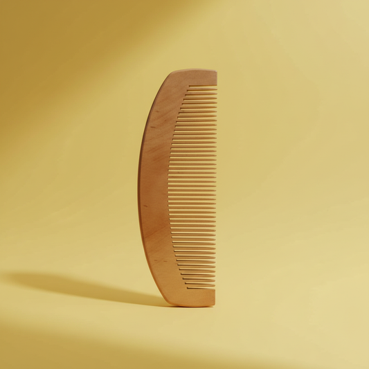 Hair Oil Applicator Comb Bottle with Curved Wooden Comb