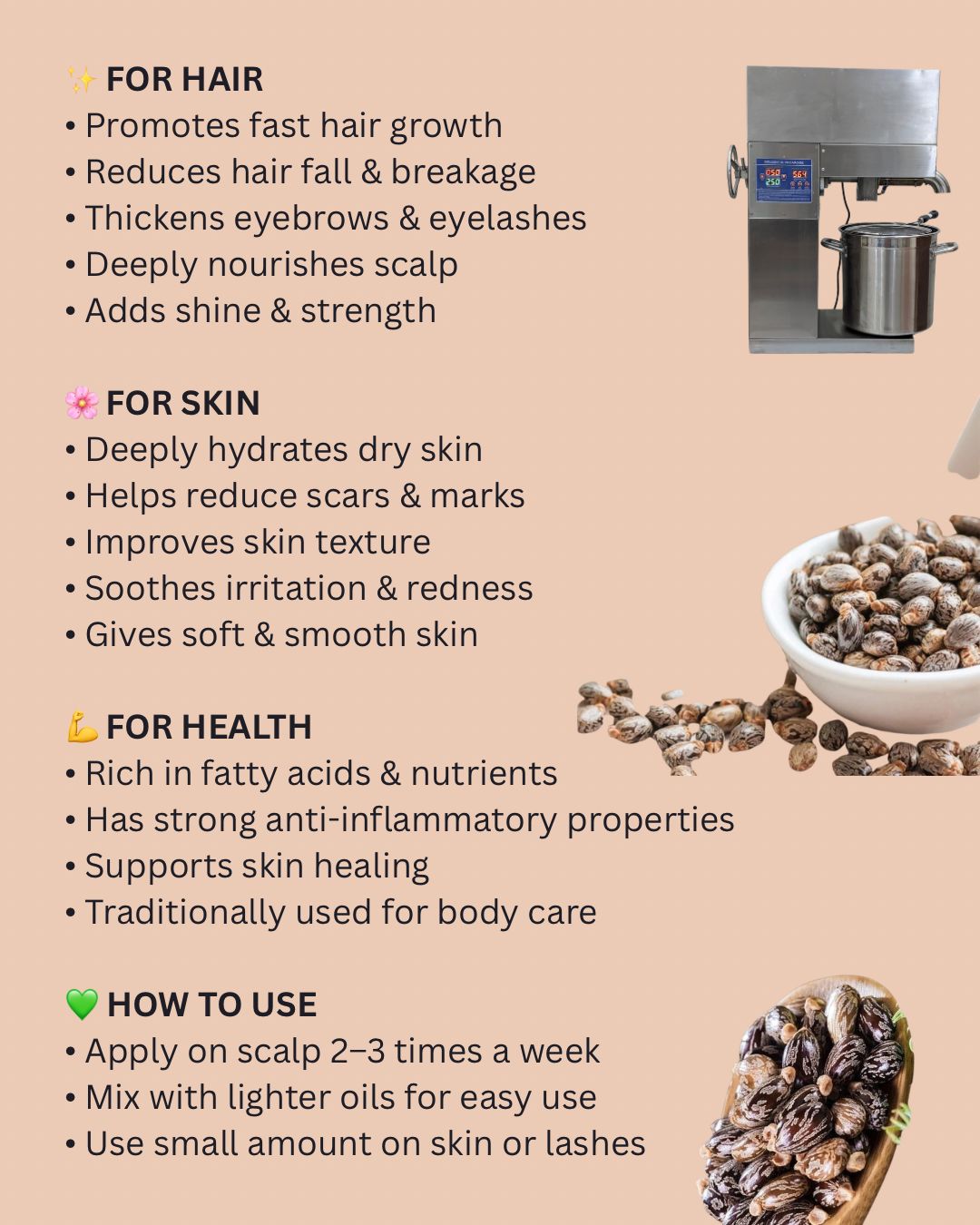 Castor Oil – Hair Growth Booster