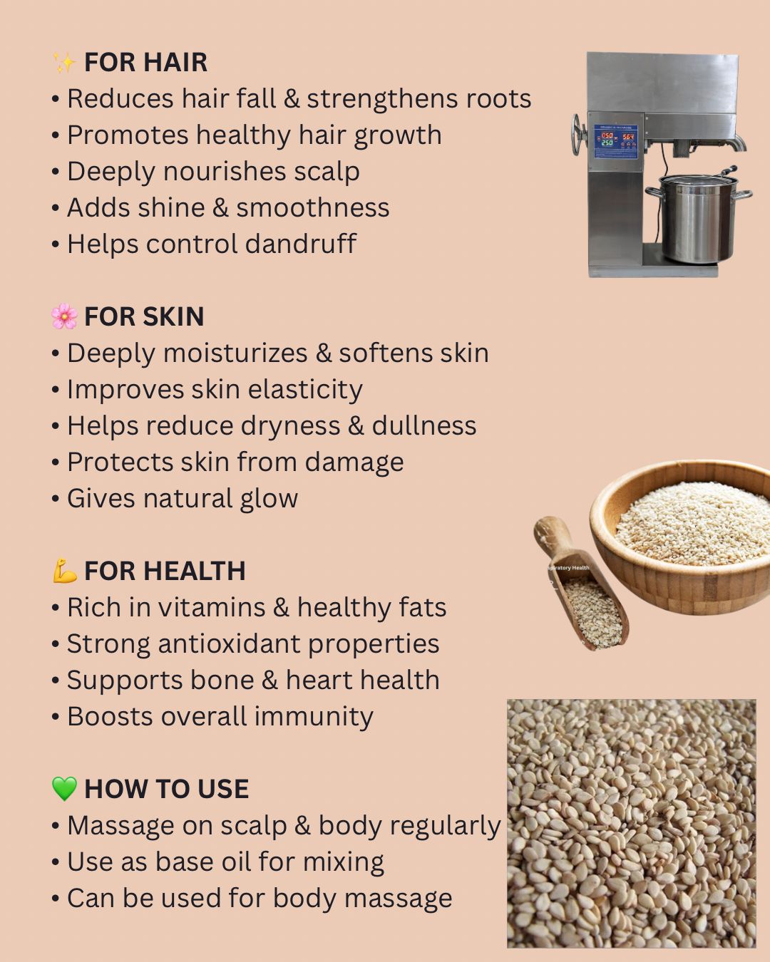 Sesame Oil – Pure & Strengthening Hair Elixir
