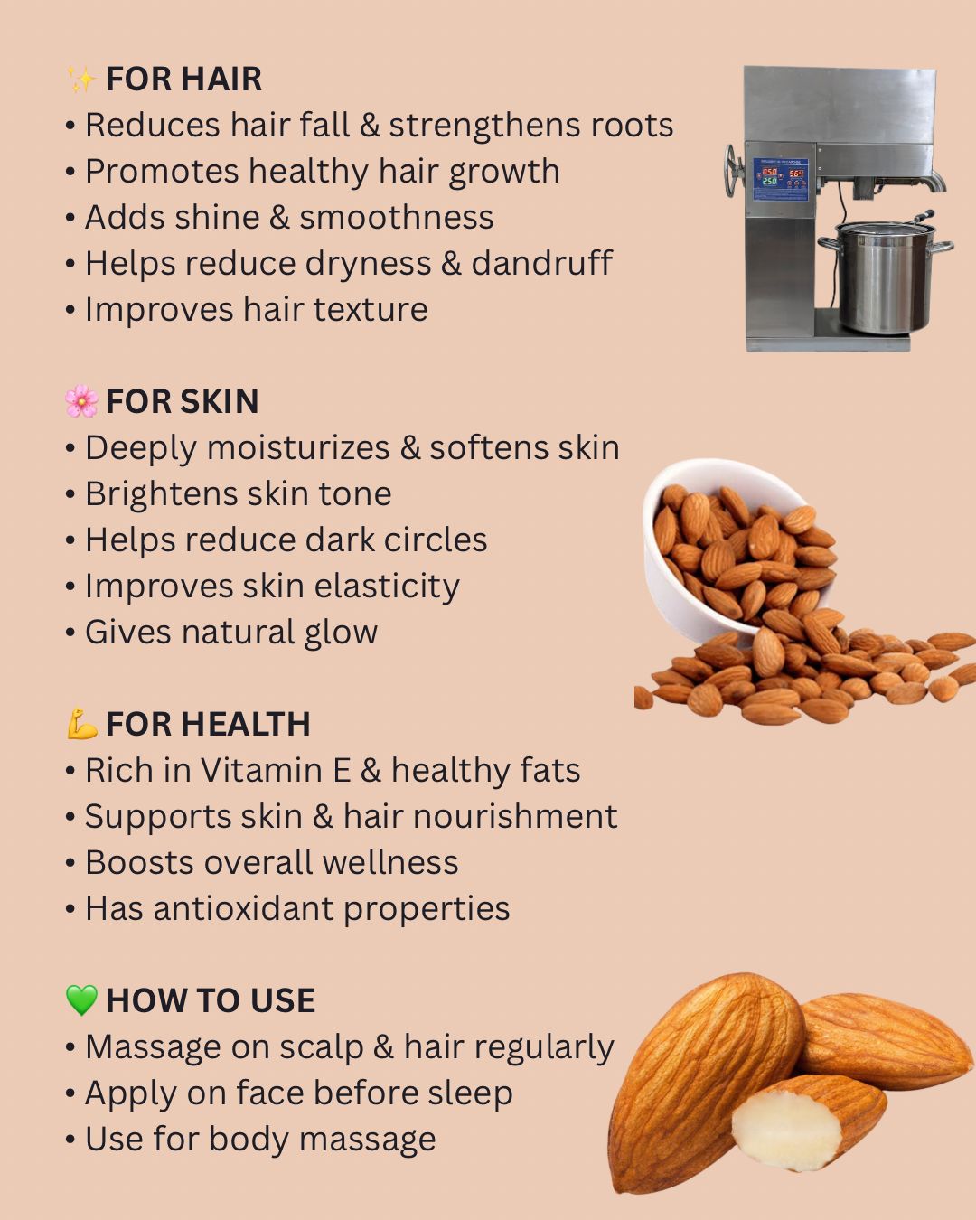 Almond Oil – Pure & Nourishing Hair Care