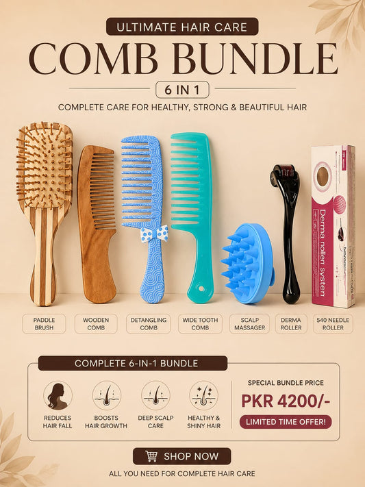 Complete Premium Hair Care Essentials Combs in 1 kit
