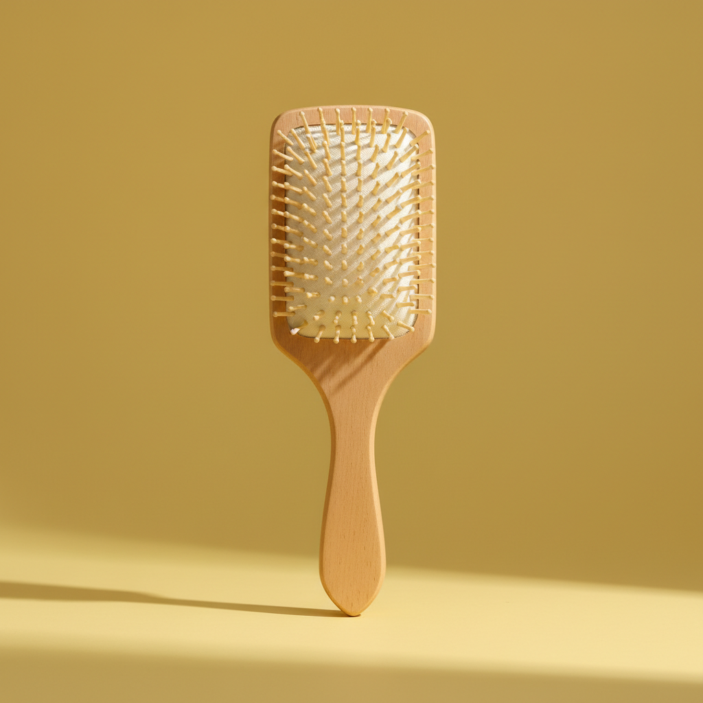 Applicator Comb Bottle & Bamboo Wooden Hair Brush Set
