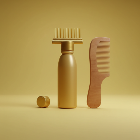 Hair Oil Applicator Comb Bottle with Natural Wooden Comb