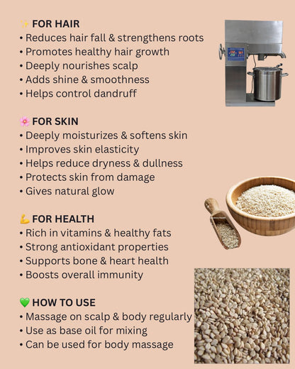 Sesame Oil – Pure & Strengthening Hair Elixir