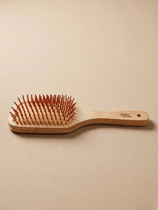 Italian Wooden Hair Brush – Premium Anti-Static Scalp Massage Brush