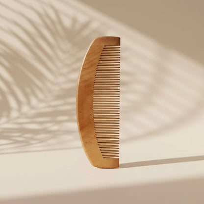 Hair Oil Applicator Comb Bottle with Curved Wooden Comb