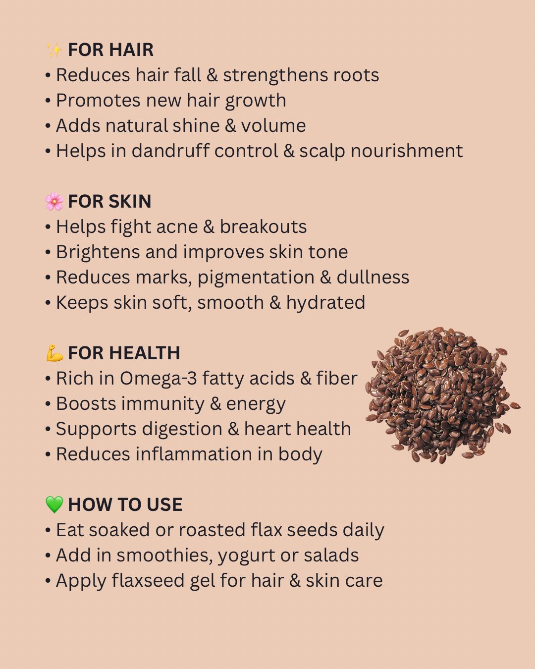 Flaxseed Oil – Omega-Rich Hair Strengthening Oil